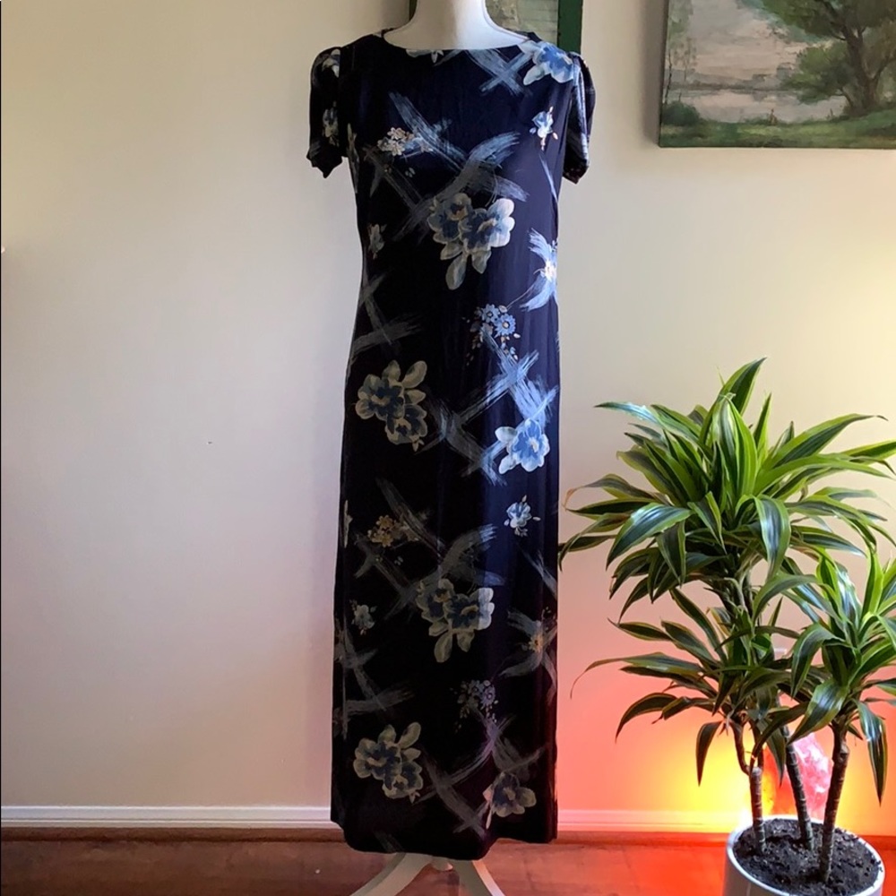 Ivy Brand Navy Patterned  Short Sleeved Dress